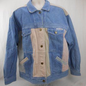 Vintage Multi Colored Denim Jacket size LARGE